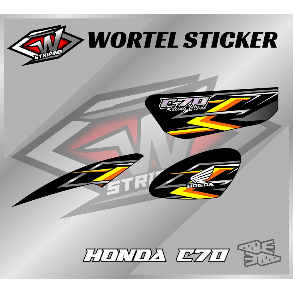 Striping C70-Stiker Hologram Decal honda C70 Racing Elegant
