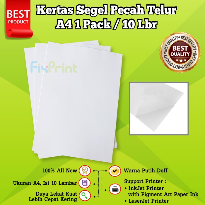 Kertas Segel Pecah Telur Garansi A4 Polos Bahan Mentah Paper Warranty