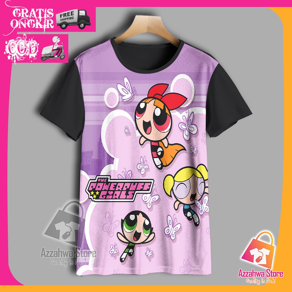 Kaos Anak Anime 3D Baju Anak Murah Model Powerpuff Girls Season 1 V5 Pakaian Anak Umur 1-12 Tahun Un