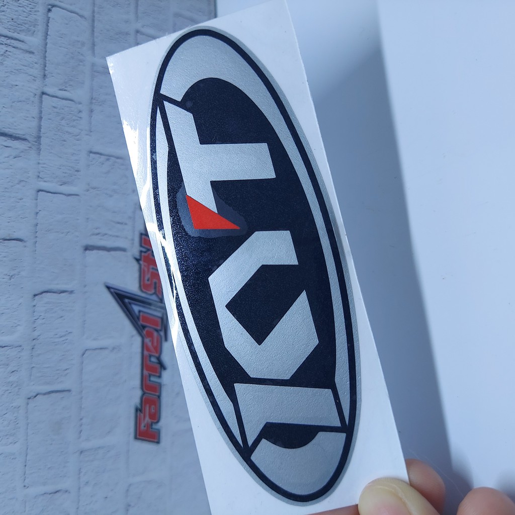 stiker helm sticker kyt oval silver