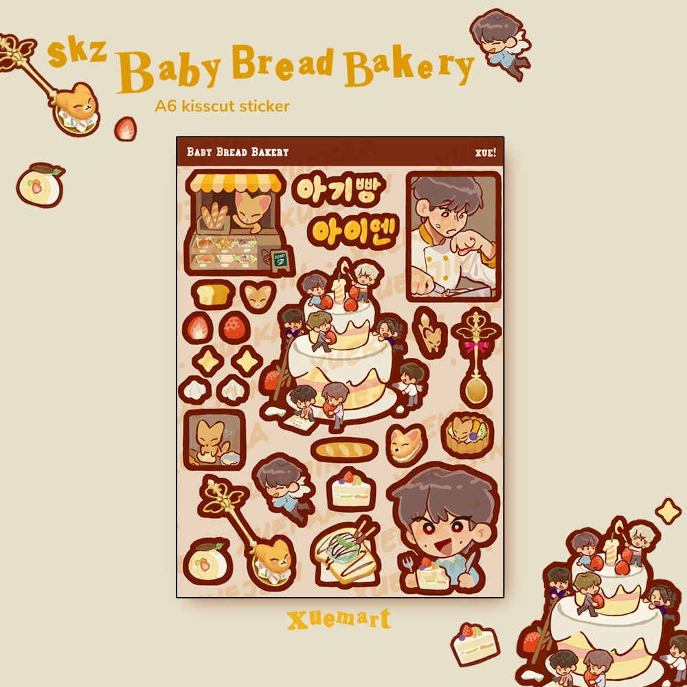 

StrayKids Baby Bread Bakery sticker sheet | xuemart