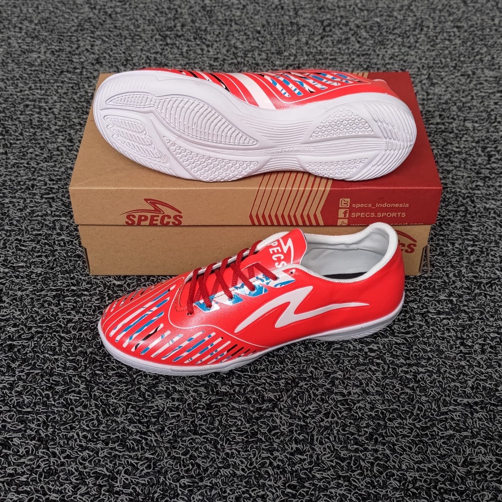 Specs Sepatu Futsal Swervo Hydra Pro In Triple Red White olahraga lari