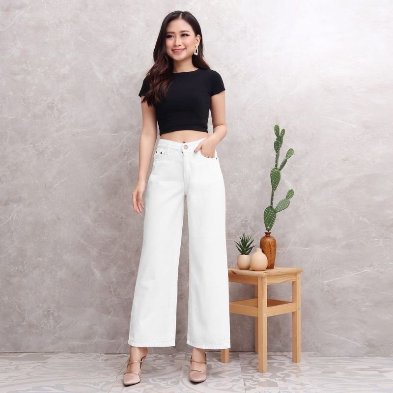 kulot jeans putih