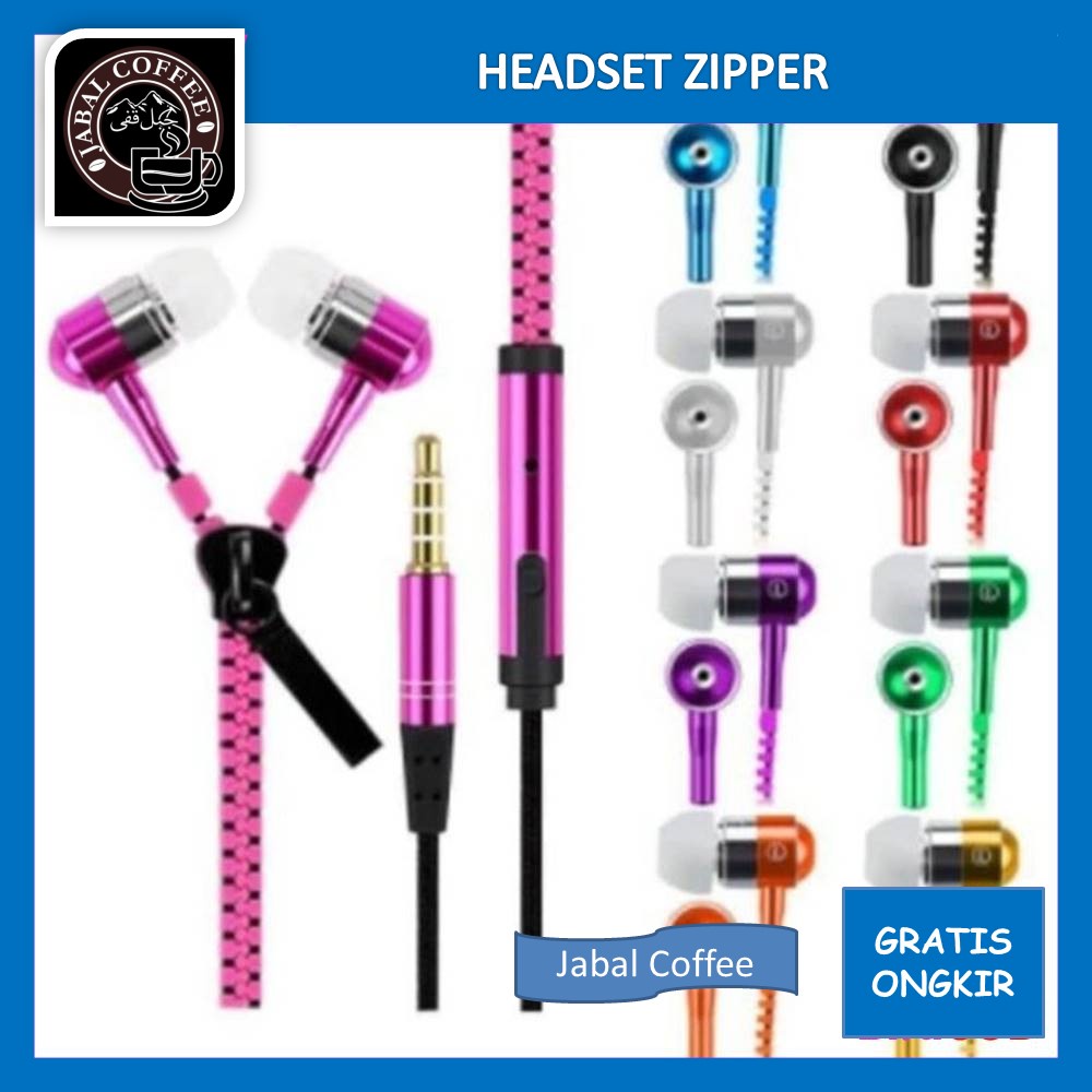 Headset Resleting Super Stereo / Handsfree / Headset Zipper / Earphone Zipper