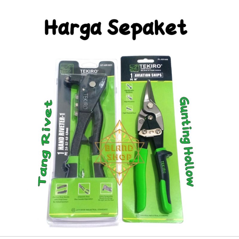TEKIRO Tang Rivet dan Gunting Hollow Baja Ringan ukuran 10inch