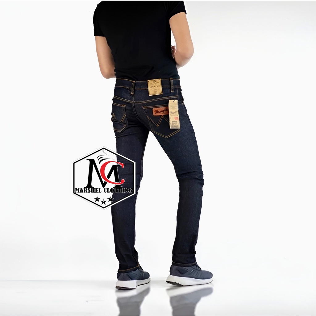 RCL - Celana Jeans Wrangl3r Biowash Panjang Pria Skinny Semi Slimfit Pensil Bahan Stretch / Celana Jeans Pria Wrangler Biowash Skinny Slim Fit/Model Pensil Biru Muda Murah S.M.L.XL