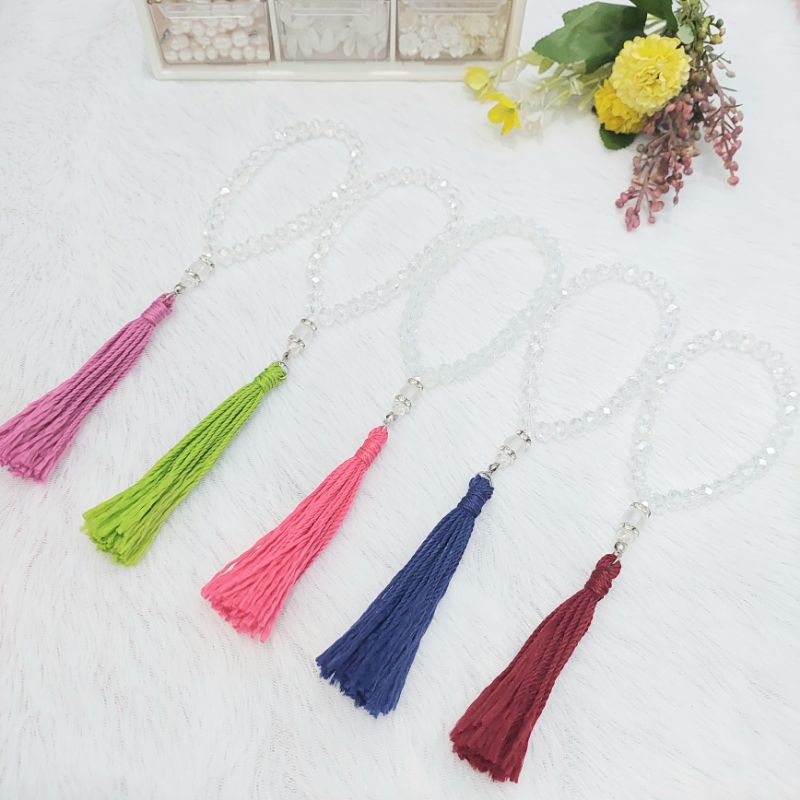 tasbih kristal ceko || tasbih kristal ceko tassel