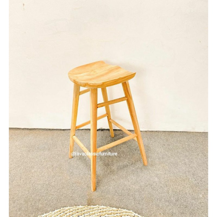 KURSI BAR CAFE RESTORAN KAYU JATI NATURAL GRADE A SUDAH FINISHING DINNING CHAIR MURAH BERKUALITAS FURNITURE MEBEL JEPARA-4