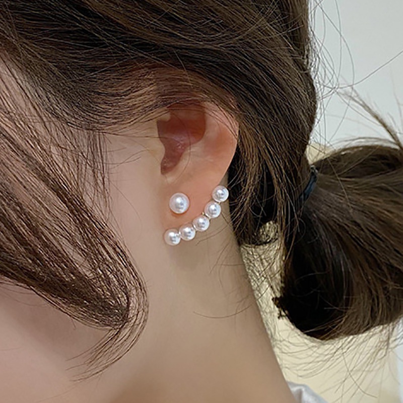 Anting Stud Bentuk Hati Aksen Mutiara Untuk Wanita