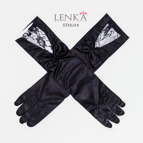 [PALING LARIS] SARUNG TANGAN LACE PESTA BROKAT WEDDING GLOVES FULL HITAM STH014