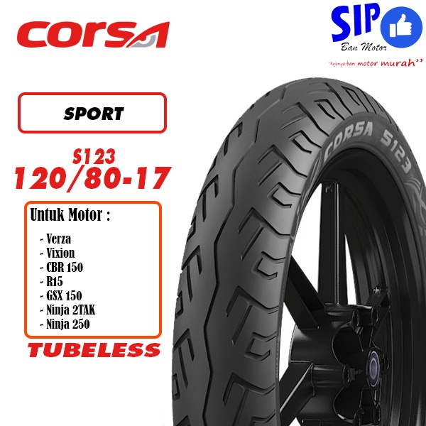 Ban motor sport Corsa S123 120 80 17 tubeless touring