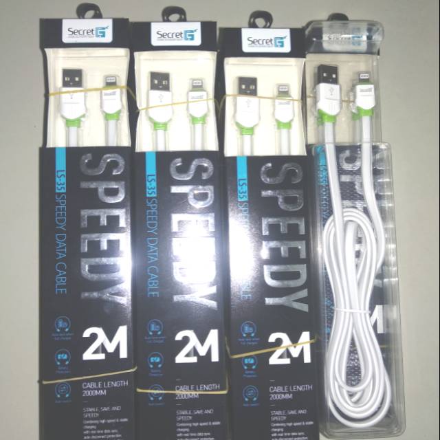 Kabel USB TO Lightning 2M kabel Putih SECRET GLS35