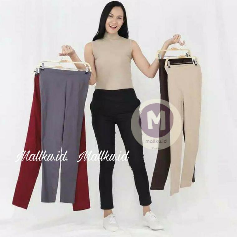 Sgw 18f 21y Celana Katun Celana Panjang Wanita Bahan Stretch Model Pensil Kain Melar Anti Begah Shopee Indonesia