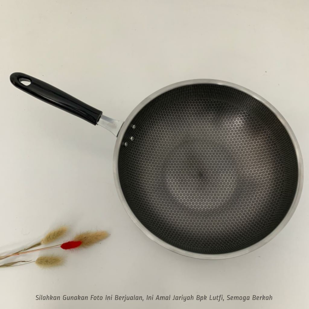 [AlexaCollection]Wok Stainless Full Laba-laba Hitam 32 Cm GSE