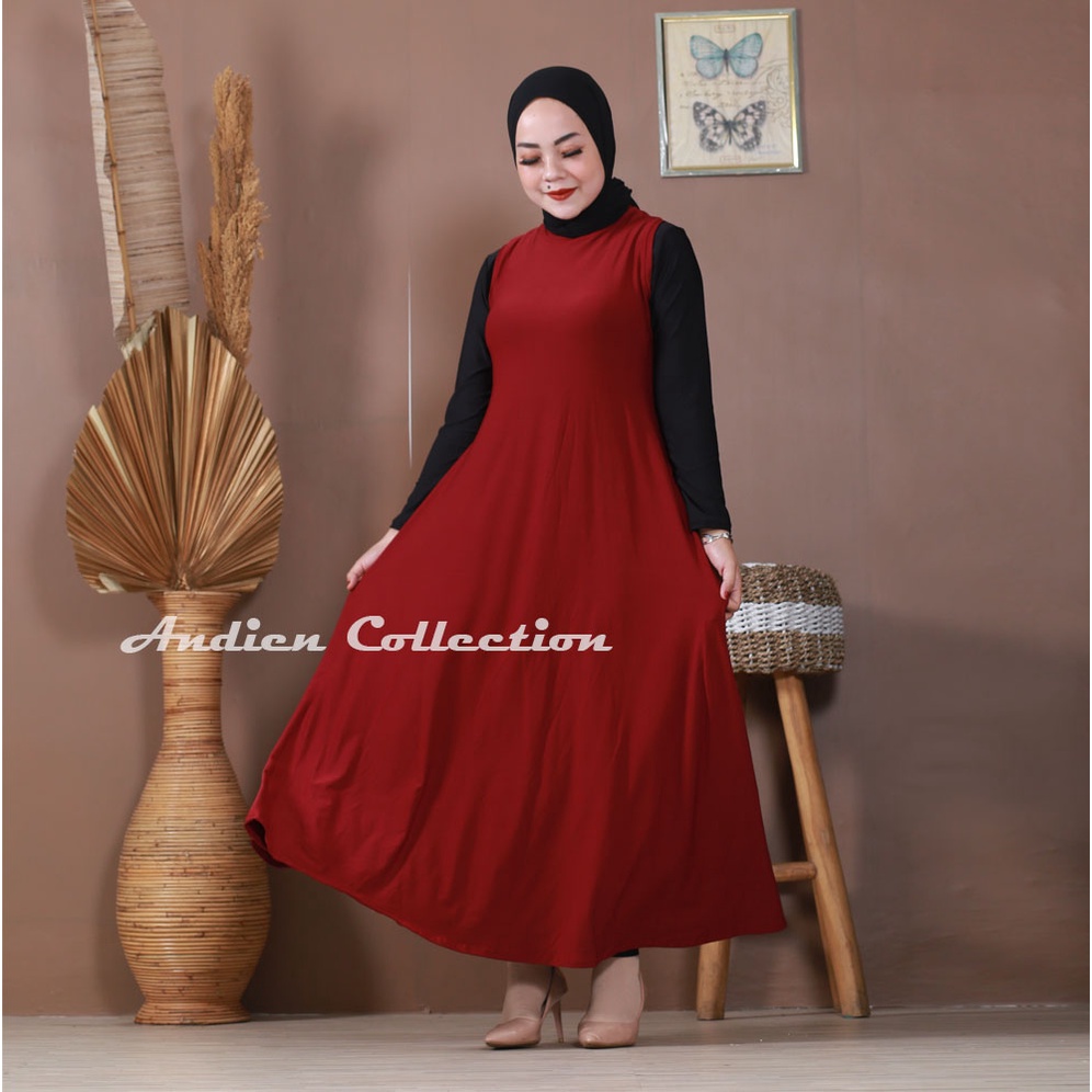 Gamis tanpa lengan /Daleman gamin/ Bahan jersey super (By Andien collection)