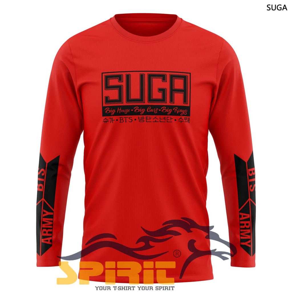 Tshirt Bts Baju unik K POP SUGA BTS Kaos panjang pria katun Murah Jumbo