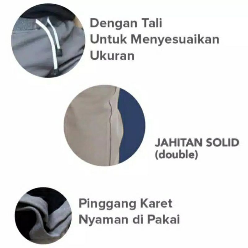 CELANA CHINOS PRIA PANJANG PINGGANG KARET RIP KOLOR