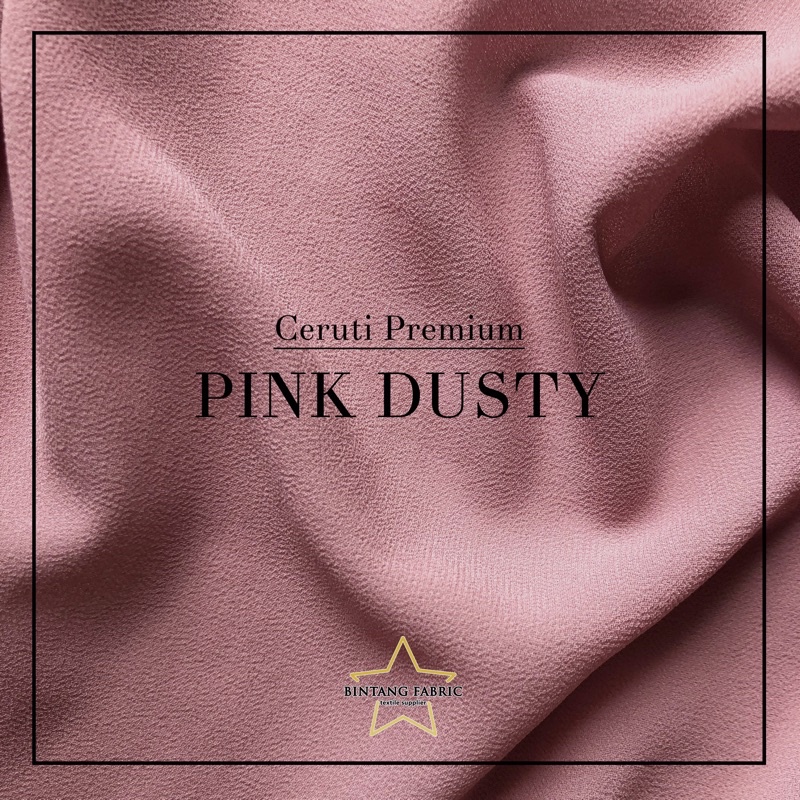 Bahan Kain Ceruti Ceruty Baby doll Premium 1/2 meter-Pink Dusty