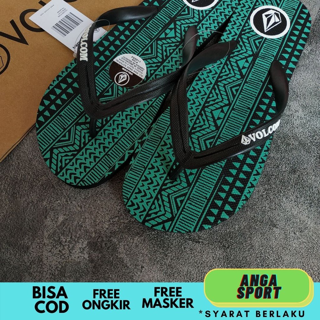 SANDAL JEPIT PRIA VOLCOM SENDAL KASUAL DISTRO COWOK MOTIF SURFING SANTAI