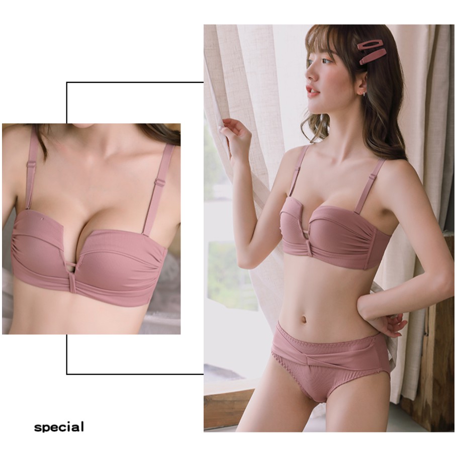 【 Bra Mall 】BM-048 Hot Item Bra Wanita Model Tanpa Kawat Dengan Bahan Halus Dan Hiasan Renda