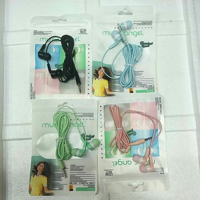 Trend-Headset Music Angel Macaron Earphone Handsfree Stereo Extra Bass earphone Termurah Berkualitas