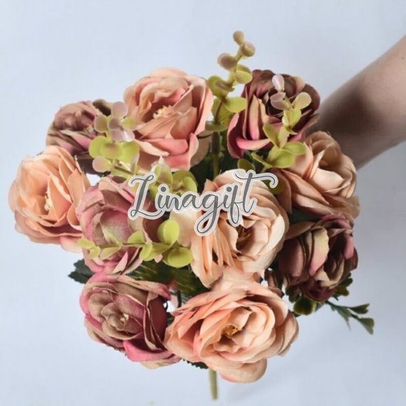 ARTIFICIAL FLOWER MIX - ROSE RUSTIC PEONY-  BUNGA PLASTIK DEKORASI HAND BOUQUET PREMIUM / ARTIFICIAL FLOWER SUN FLOWER HIASAN