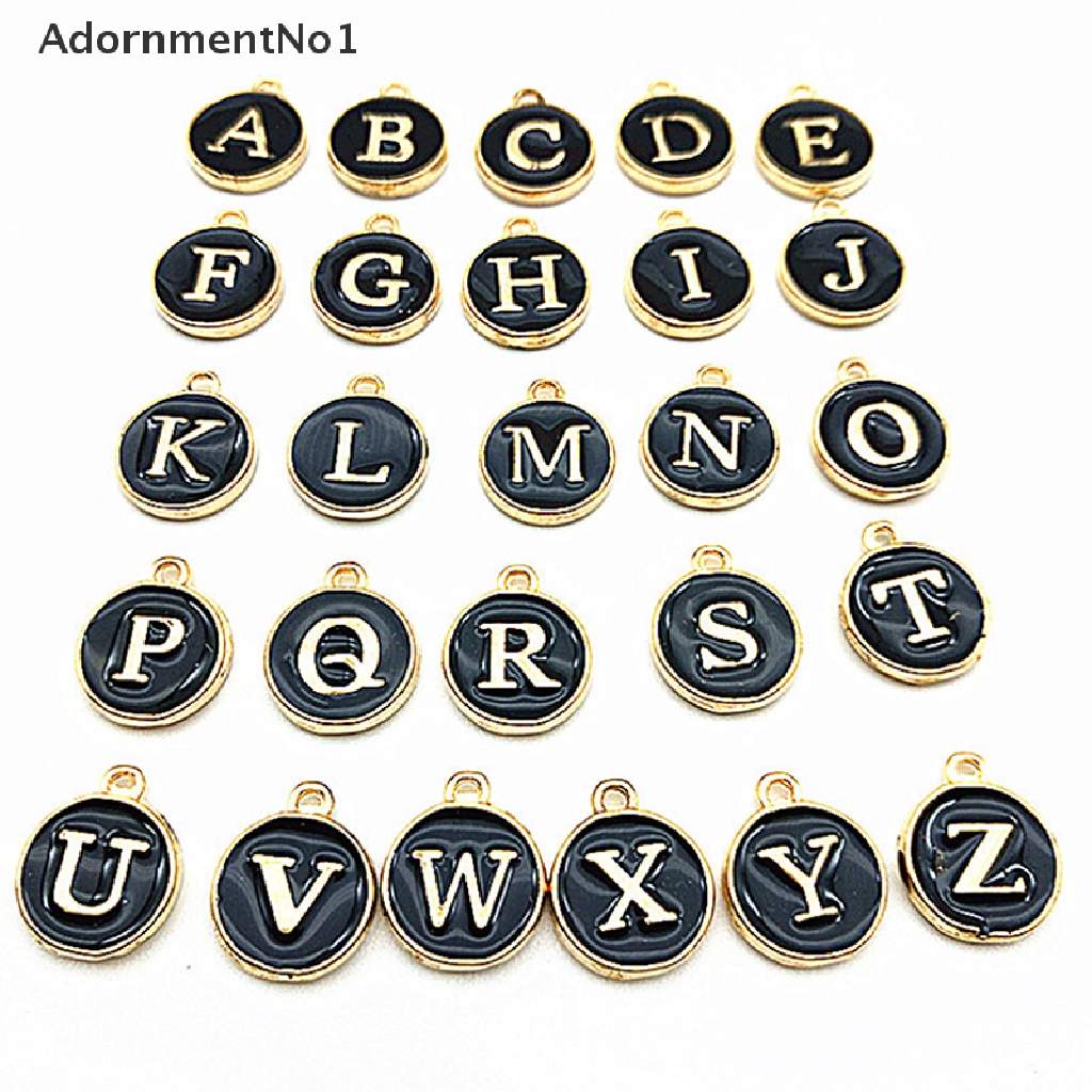 (AdornmentNo1) 26pcs / Set Charm Huruf Alfabet Untuk DIY Gelang / Perhiasan