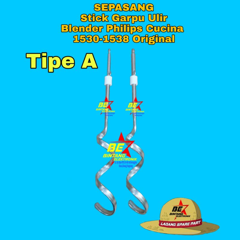 [COD] STICK MIXER ULIR PHILIPS TIPE A STIK KOCOKAN GARPU SPIRAL DONAT HR 1530 1538 CUCINA Original Dough Hook