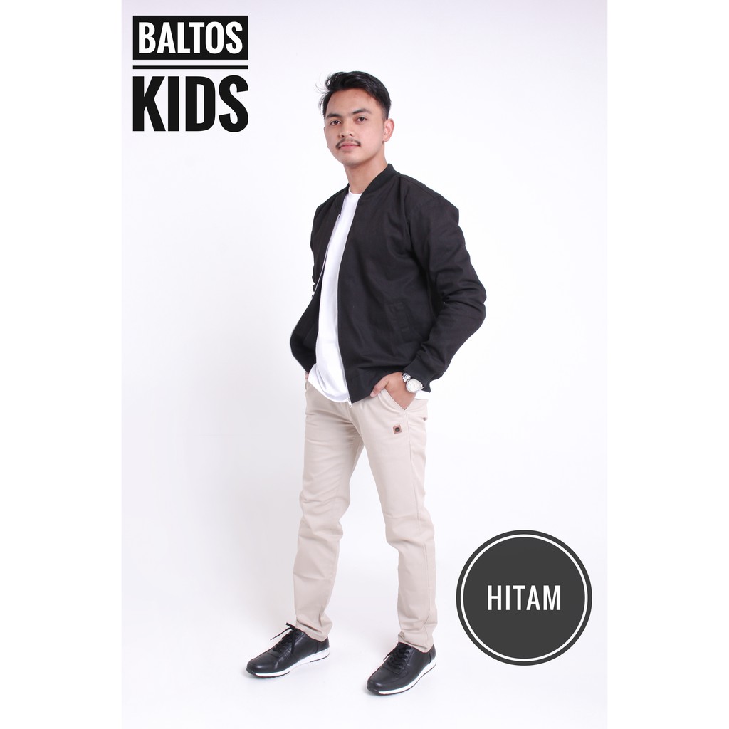 JAKET BOMBER PRIA SIX POINT BAPIN PREMIUM QUALITY-HITAM