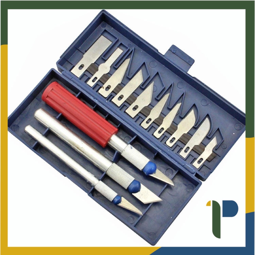 

[100% ORIGINAL] Pisau Ukir Satu Set, Pisau Ukir Seni 13 in 1 Crafting Knife 3 Handle Termurah