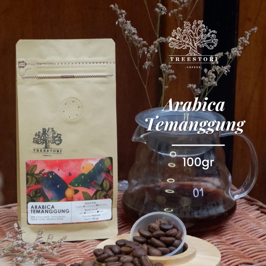 

Treestori Arabika Temanggung 100gr ( Biji Kopi / Grind Halus / Grind Medium ) - Kopi Sangrai