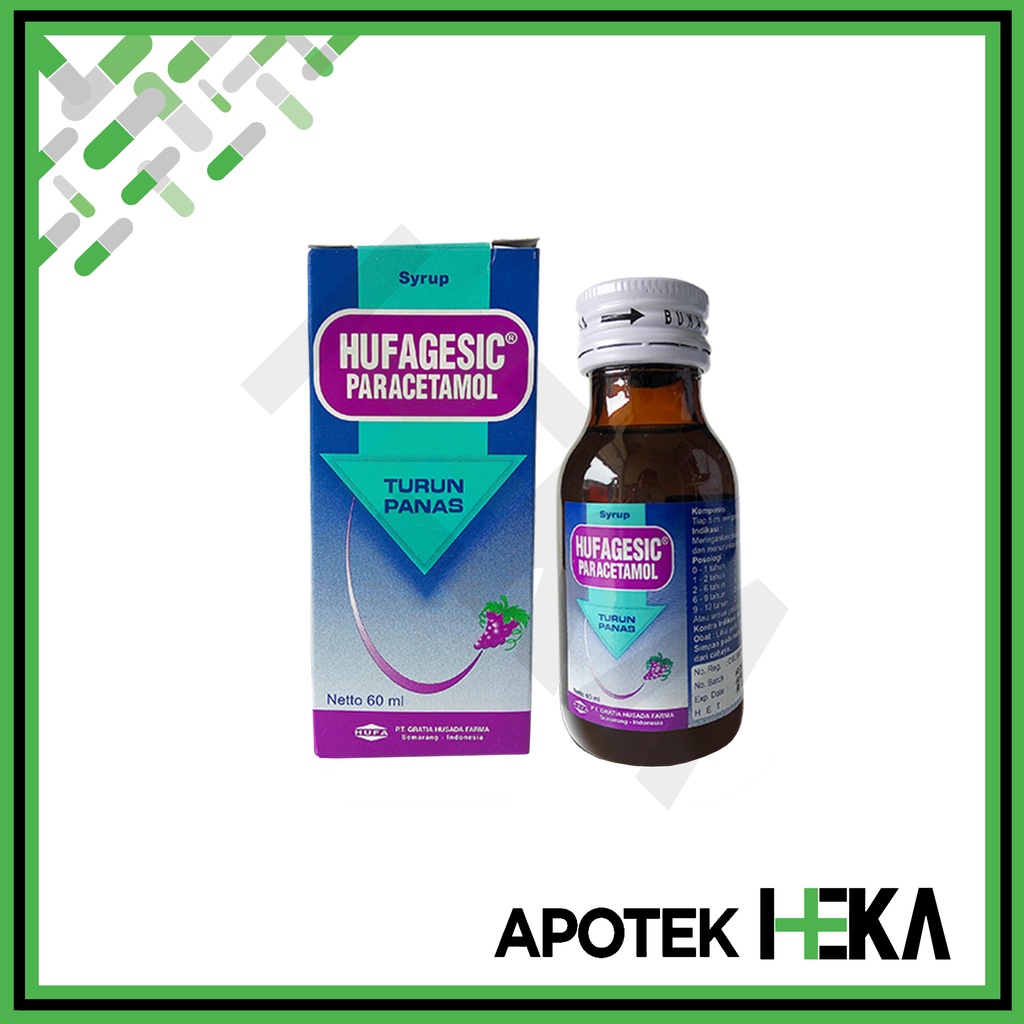 Hufagesic Sirup 60 ml - Sirup Turun Panas Demam Anak Rasa Anggur (SEMARANG)