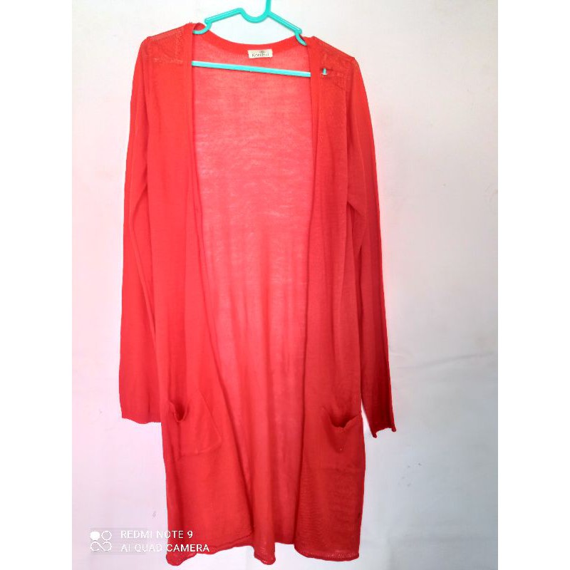COD Long outerwear merah rajut branded import rijek