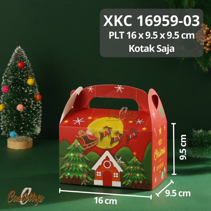 

10 PCS Kotak Box XKC 16959-03 Kue Kering Cookies Nastar Hampers Kado Hadiah Natal Christmas