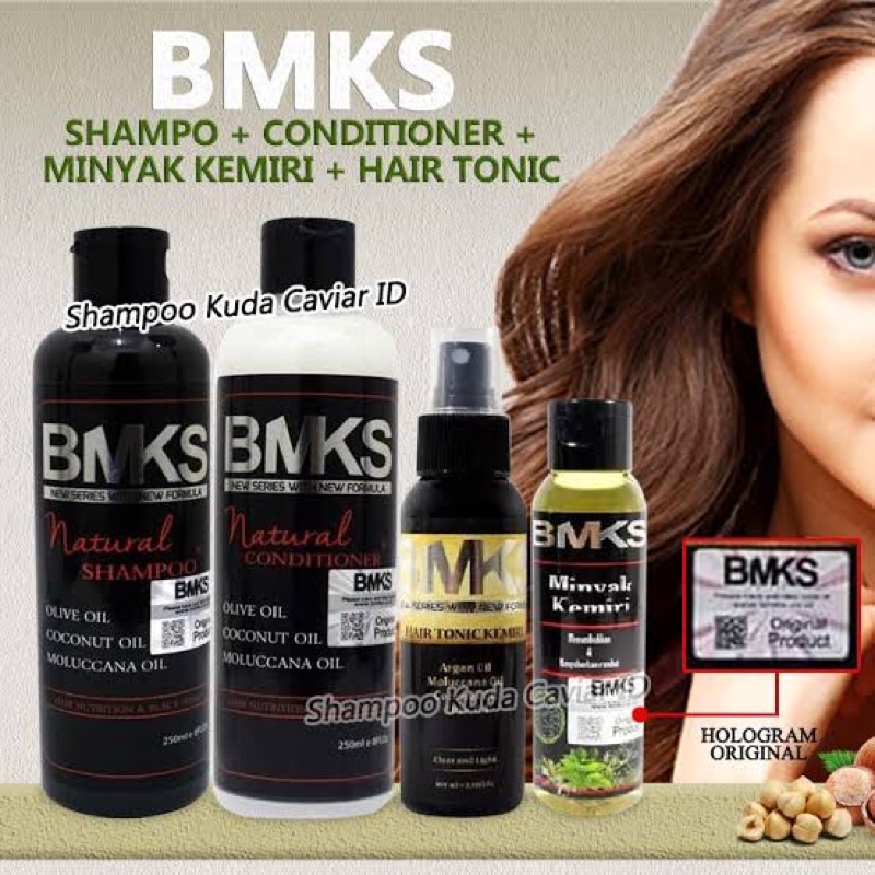 [ BMKS ] Paket 4 in 1 = SHAMPO + CONDITIONER + MINYAK KEMIRI + HAIR TONIC