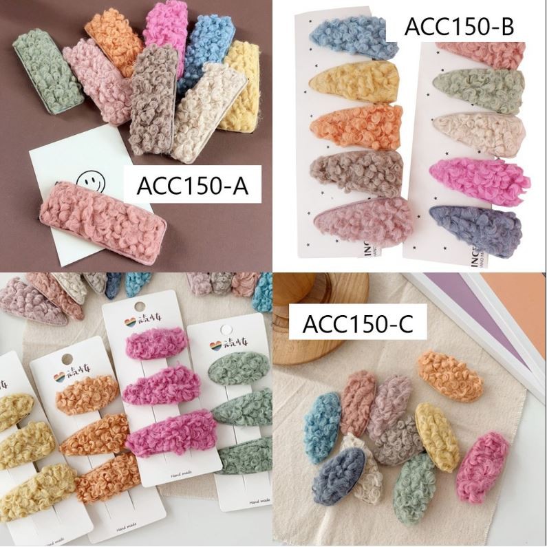 ACC150 Jepit Rambut Anak Wol Fuzzy Plush Warna Warni Korea Style Woman Hairpin Aksesoris Rambut Wanita S1177