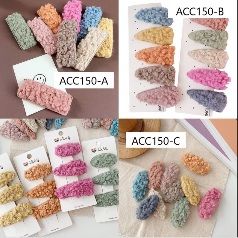 MARKAS   ACC150 Jepit Rambut Anak Wol Fuzzy Plush Warna Warni Korea Style Woman Hairpin  Aksesoris Rambut Wanita