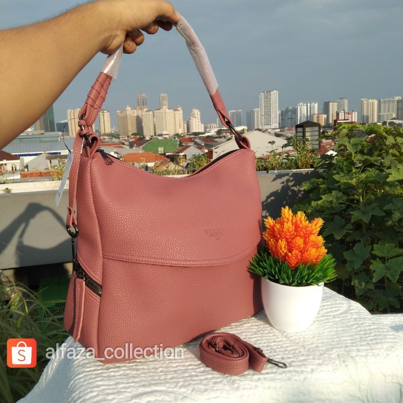 Tas Wanita Hobo Amplop Bahan Kulit Jeruk