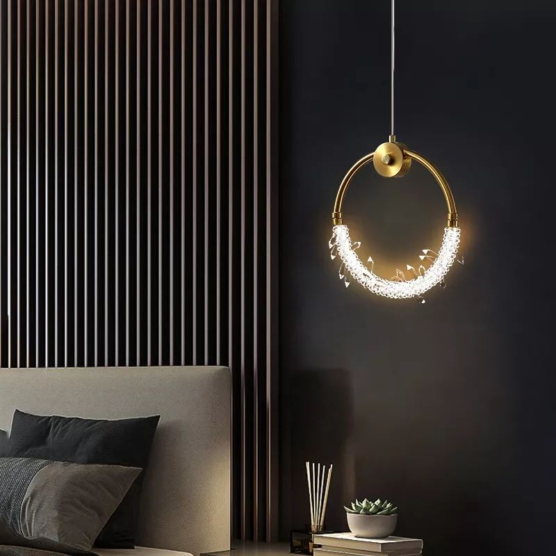Lampu Gantung Hias Dekorasi Rumah Mewah  Gold Ring Premium Chandelier