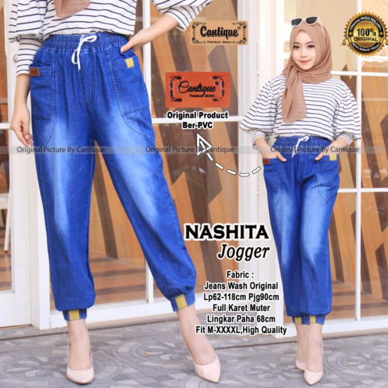 nashita jogger jeans celana baggy wanita by cantique