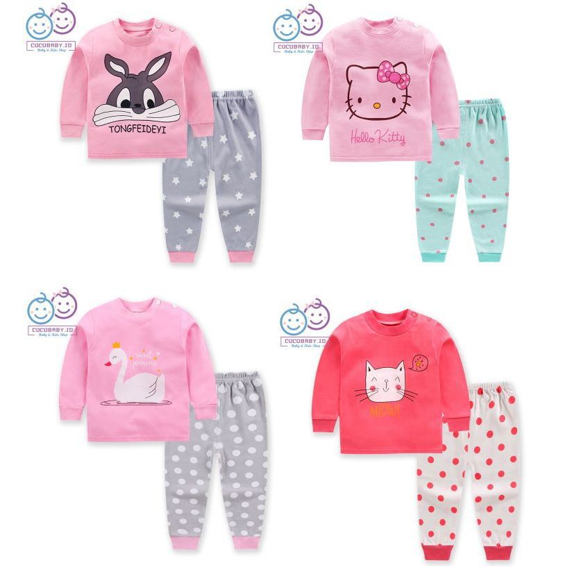 Ready Stock Cod Setelan Baju Tidur Anak Perempuan Laki Laki Piyama Anak Bayi Perempuan Baju Tidur Shopee Indonesia