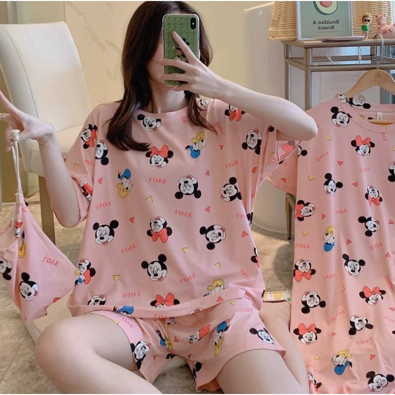 [TOYOU SHOP M25B] PAKAIAN WANITA | BAJU TIDUR WANITA | PIYAMA LENGAN PENDEK | PIYAMA IMPORT | MOTIF KARTUN | PREMIUM ALL SIZE