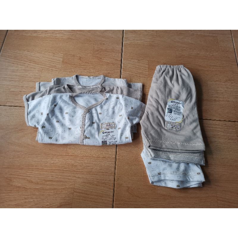 Paket stelan baju dan celana bayi Fluffy 6pcs