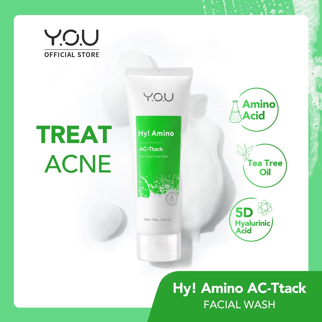 YOU ACNE 4-in-1 Bundle | Acneplus Toner, Spot Care, Moisturizer &amp; Hy!Amino Facial Wash | Skincare Set Anti Jerawat Sabun Cuci Muka [TARABABYSTORE]