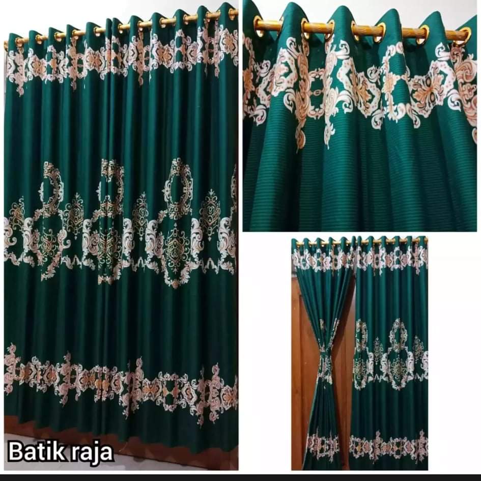 GORDEN JENDELA RUANG TAMU 1 SET GORDEN PINTU RING 12 UK 135X220 DESAIN BATIK CANTIK