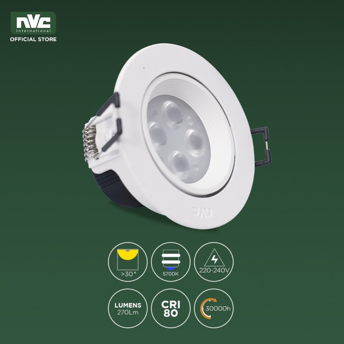 NVC NLED1148ND Lampu LED Spotlight Dowlight 8W Cahaya Putih 8 Watt