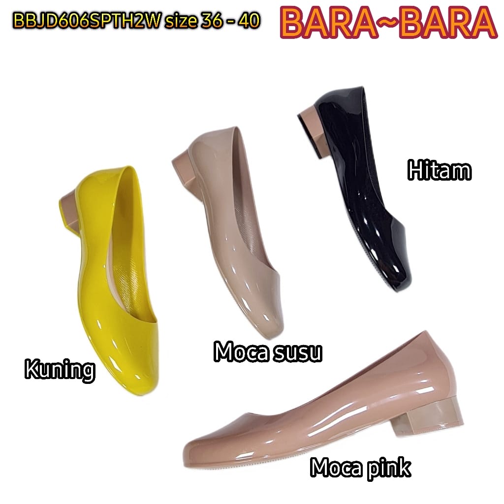 BARA BARA ORIGINAL Jelly shoes barabara sepatu karet wanita hak tahu import cewek BBJD606SPTH2W