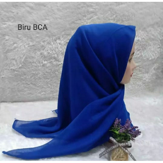 QBZ / SEGI 4 PARIS PREMIUM SERI WARNA 3 / JILBAB SEGIEMPAT PARIS NECI /SEGI EMPAT REDROS/VARISA/AZARA / CIPUT RAJUT DUA WARNA-Biru BCA