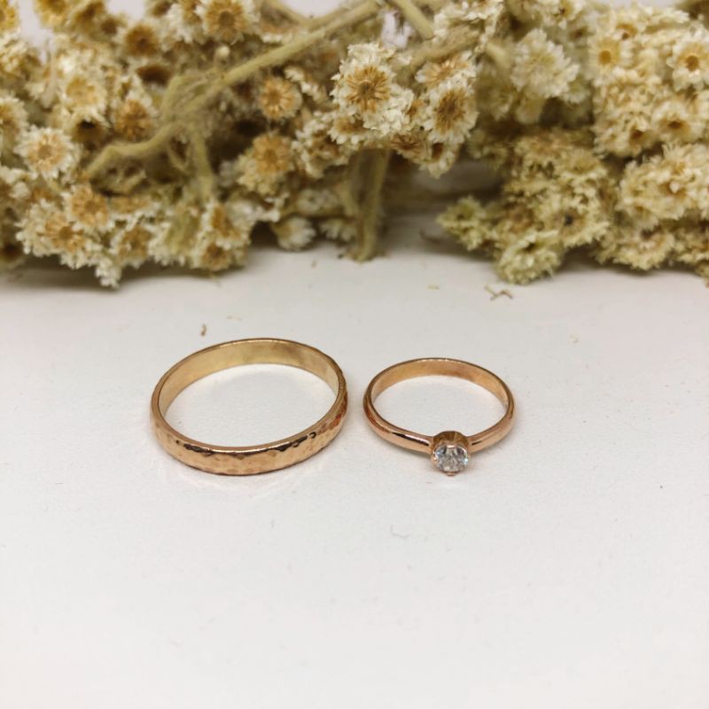 Rose Gold 23k - Cincin Couple Emas Cincin Kawin Cincin Perak Cincin Tunangan Murah Bergaransi