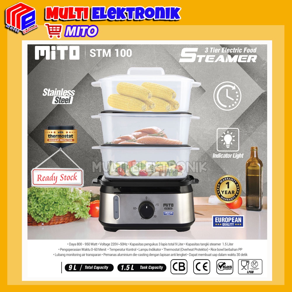 Mito Electric Food Steamer STM 100 / STM100 Pengukus Makanan